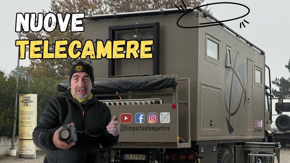 Fotogramma del video: il camion camper Armando con il kit di telecamere installato